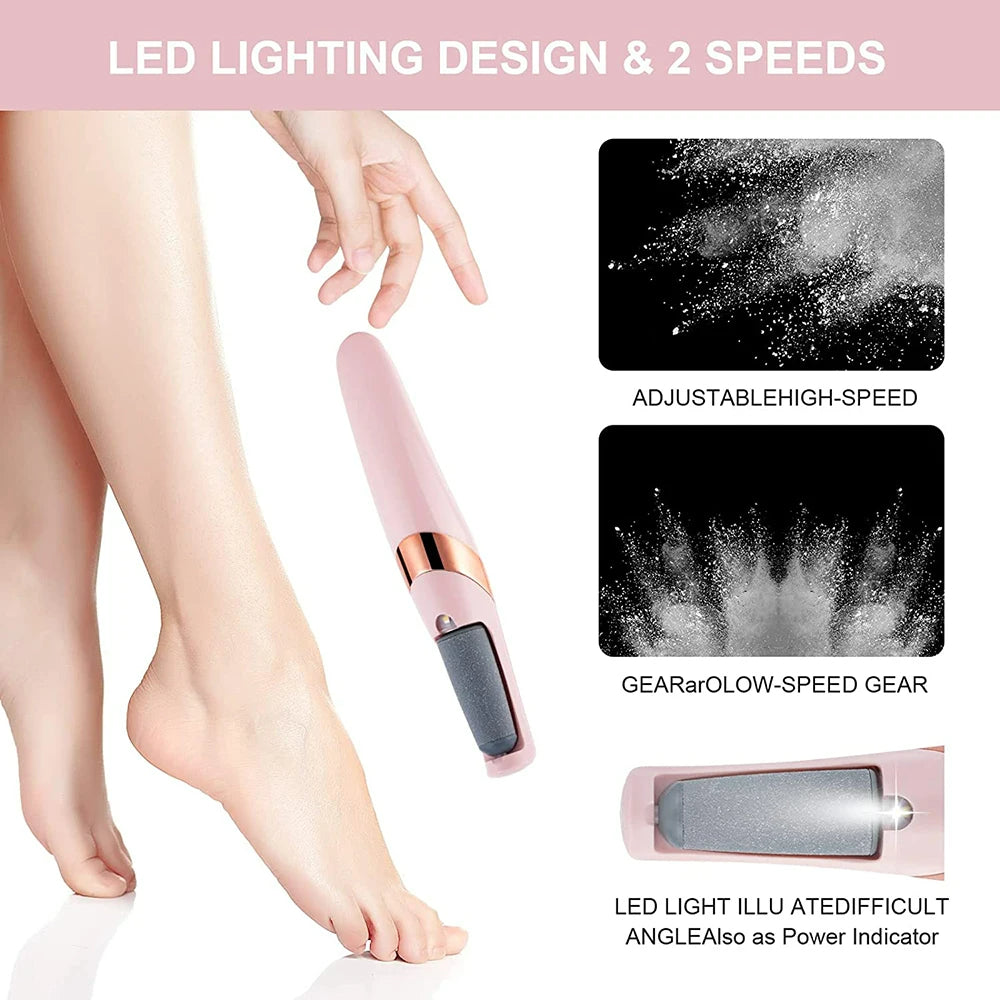 WOWHUB™ Waterproof Rechargeable Foot Callus Remover – Electric Pedicure Tool for Hard Skin and Cracked Heels