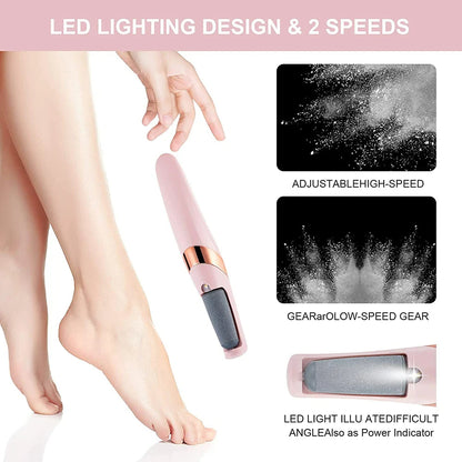 WOWHUB™ Waterproof Rechargeable Foot Callus Remover – Electric Pedicure Tool for Hard Skin and Cracked Heels