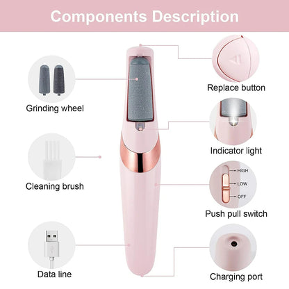 WOWHUB™ Waterproof Rechargeable Foot Callus Remover – Electric Pedicure Tool for Hard Skin and Cracked Heels
